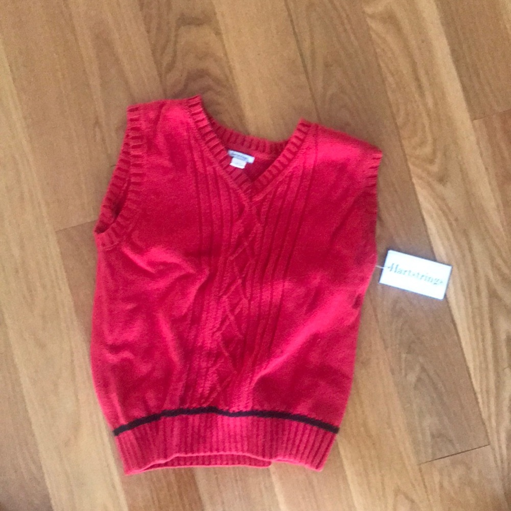 NEW red boys sweater vest
